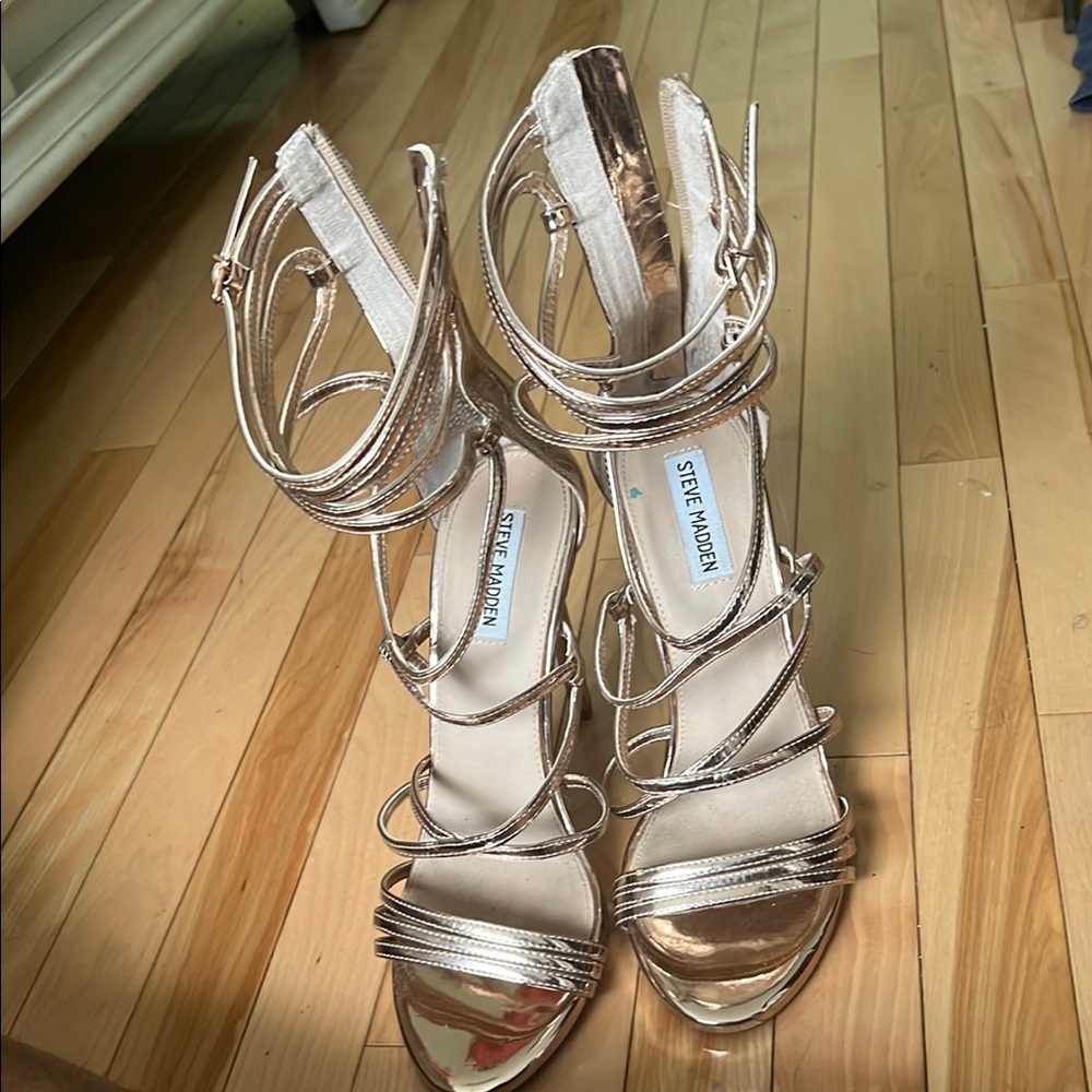 Steve Madden Gold Strappy Women's Heels